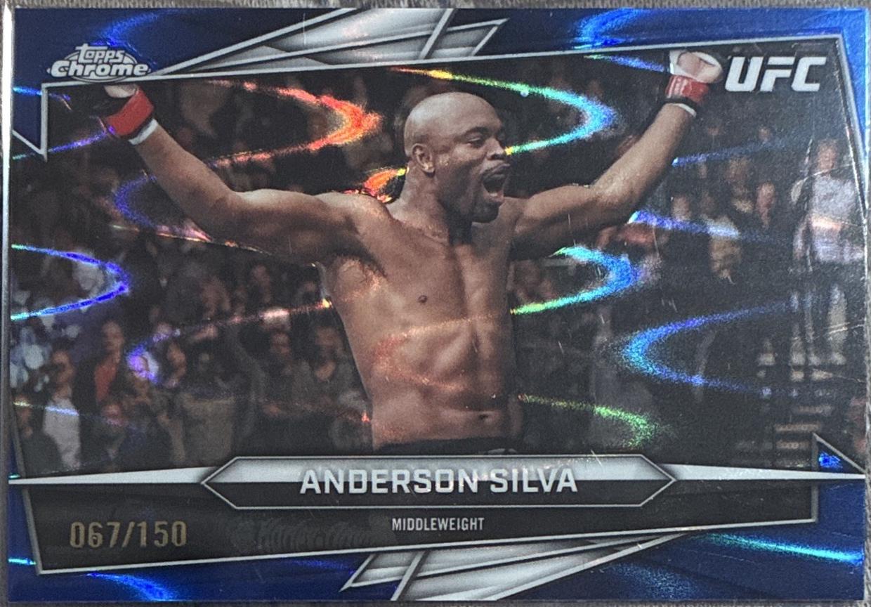 Anderson Silva 2026 Topps Chrome UFC Base #14 Blue Refractor