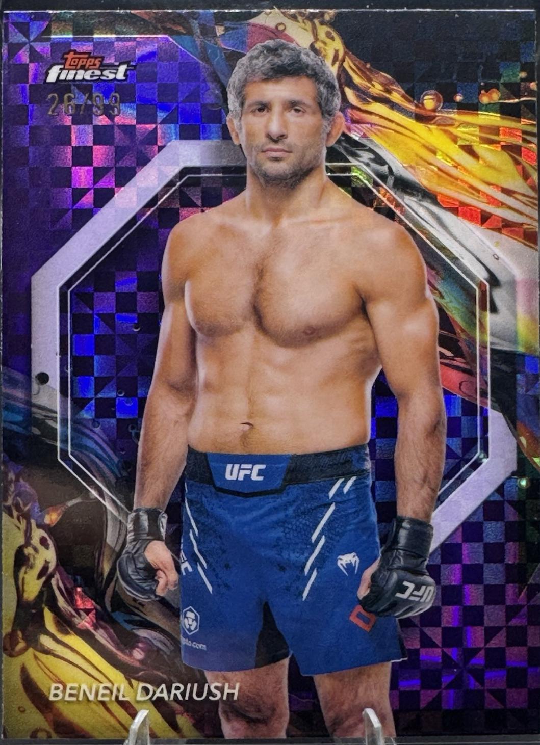 Beneil Dariush 2024 Topps Finest UFC Base Uncommon #196 Purple Checkerboard Refractor