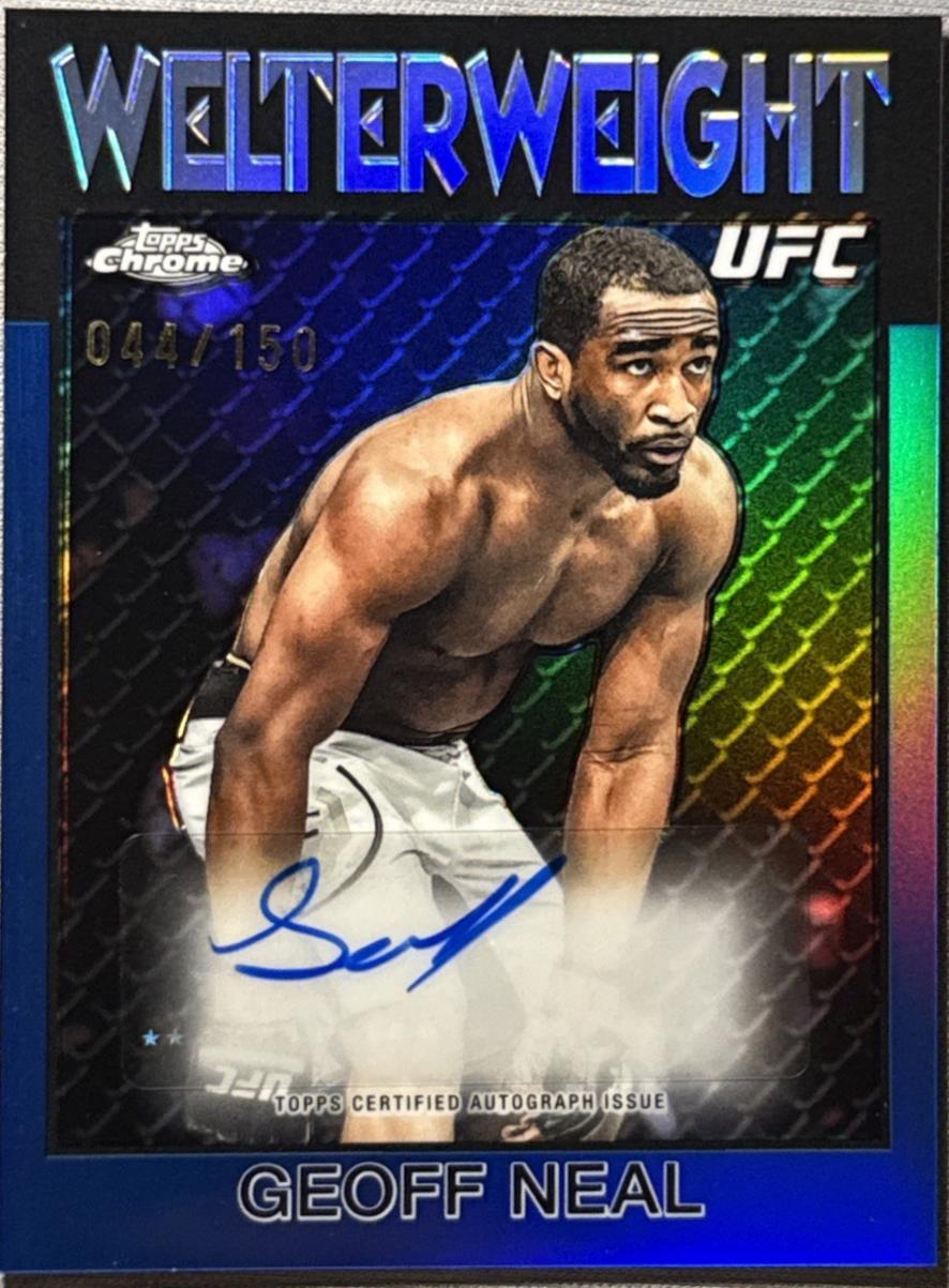 Geoff Neal 2026 Topps Chrome UFC 1986 Topps Signatures #86S-GN Blue Refractor