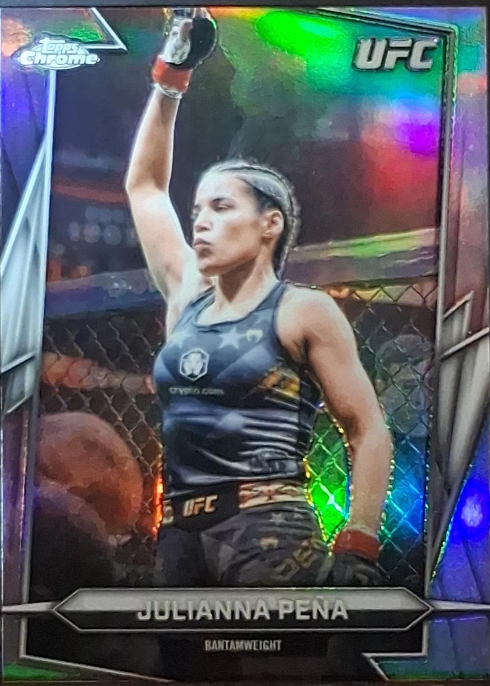 Julianna Peña 2026 Topps Chrome UFC Base #175 Prism Refractor