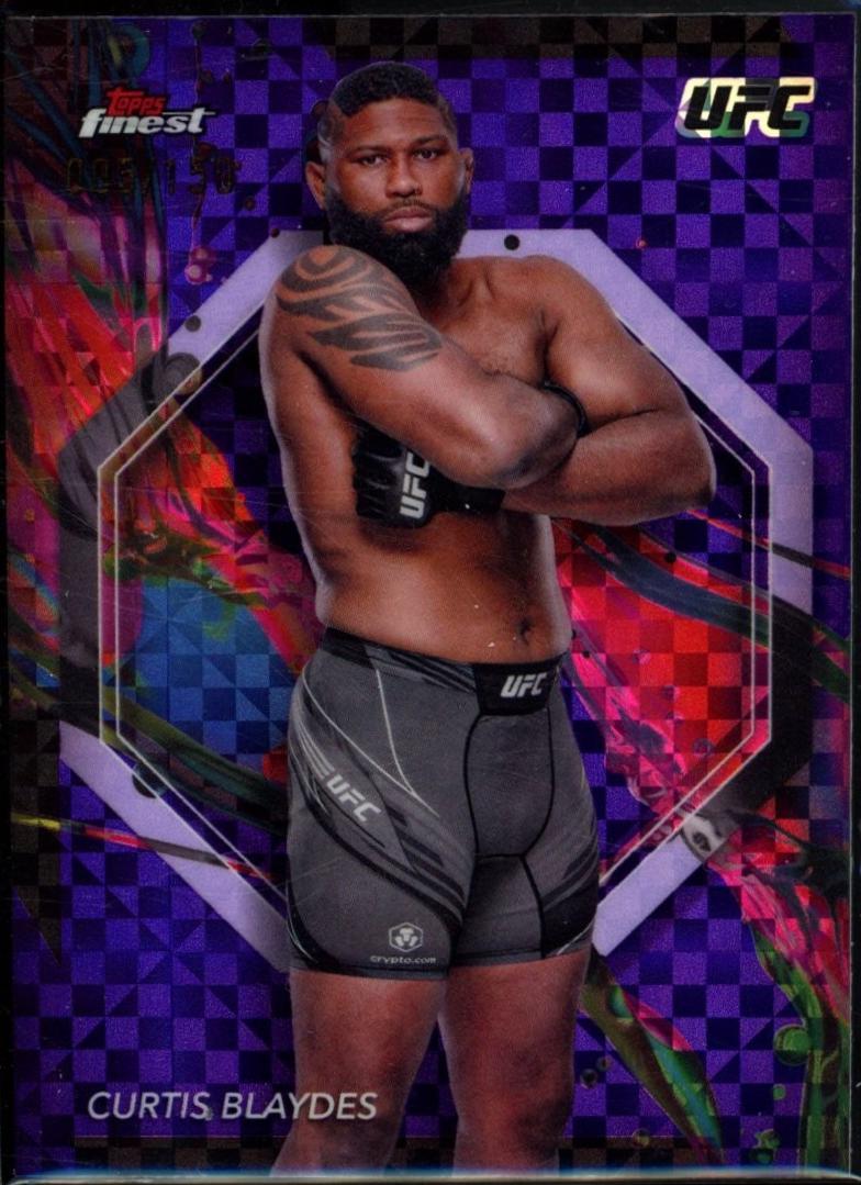Curtis Blaydes 2024 Topps Finest UFC Base Common #35 Purple Checkerboard Refractor