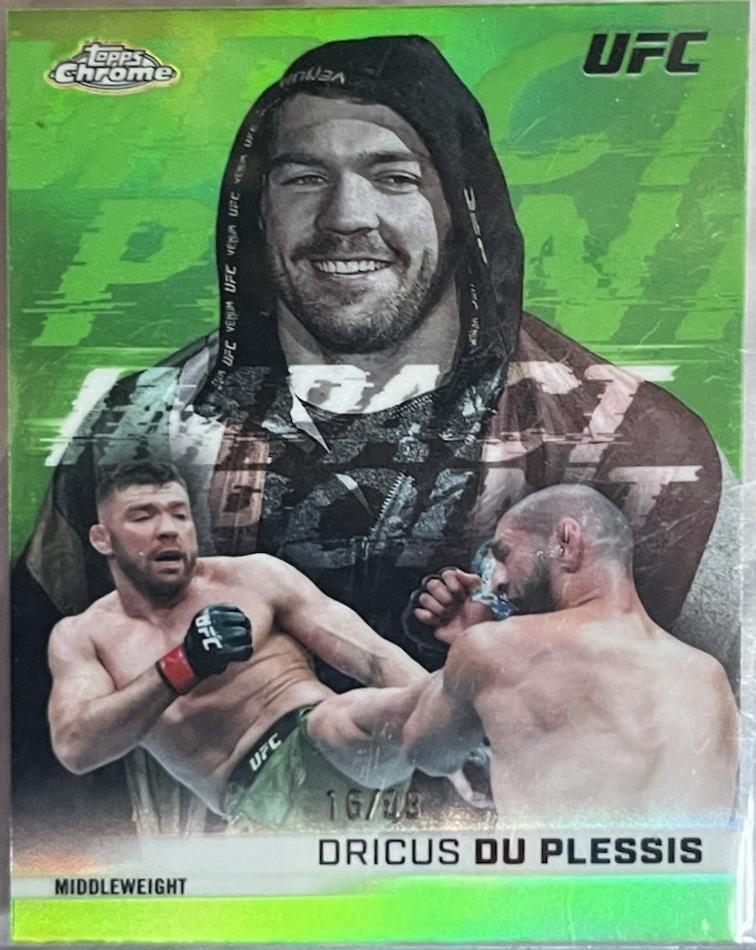 Dricus Du Plessis 2026 Topps Chrome UFC Impact Point #IP-8 Green Refractor