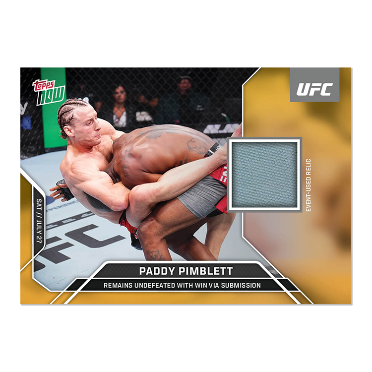 Paddy Pimblett Topps Now UFC Event-used Mat Relics #14 Gold