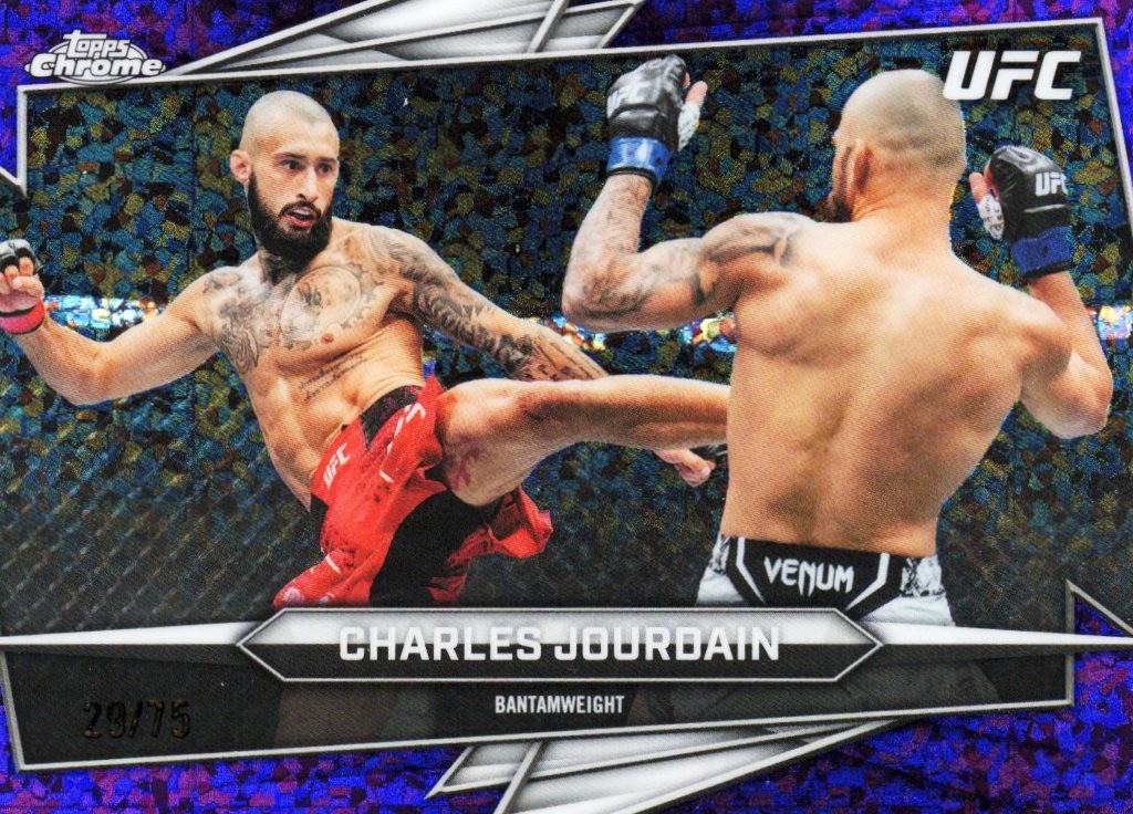 Charles Jourdain 2026 Topps Chrome UFC Base #169 Purple Ray Wave Refractor