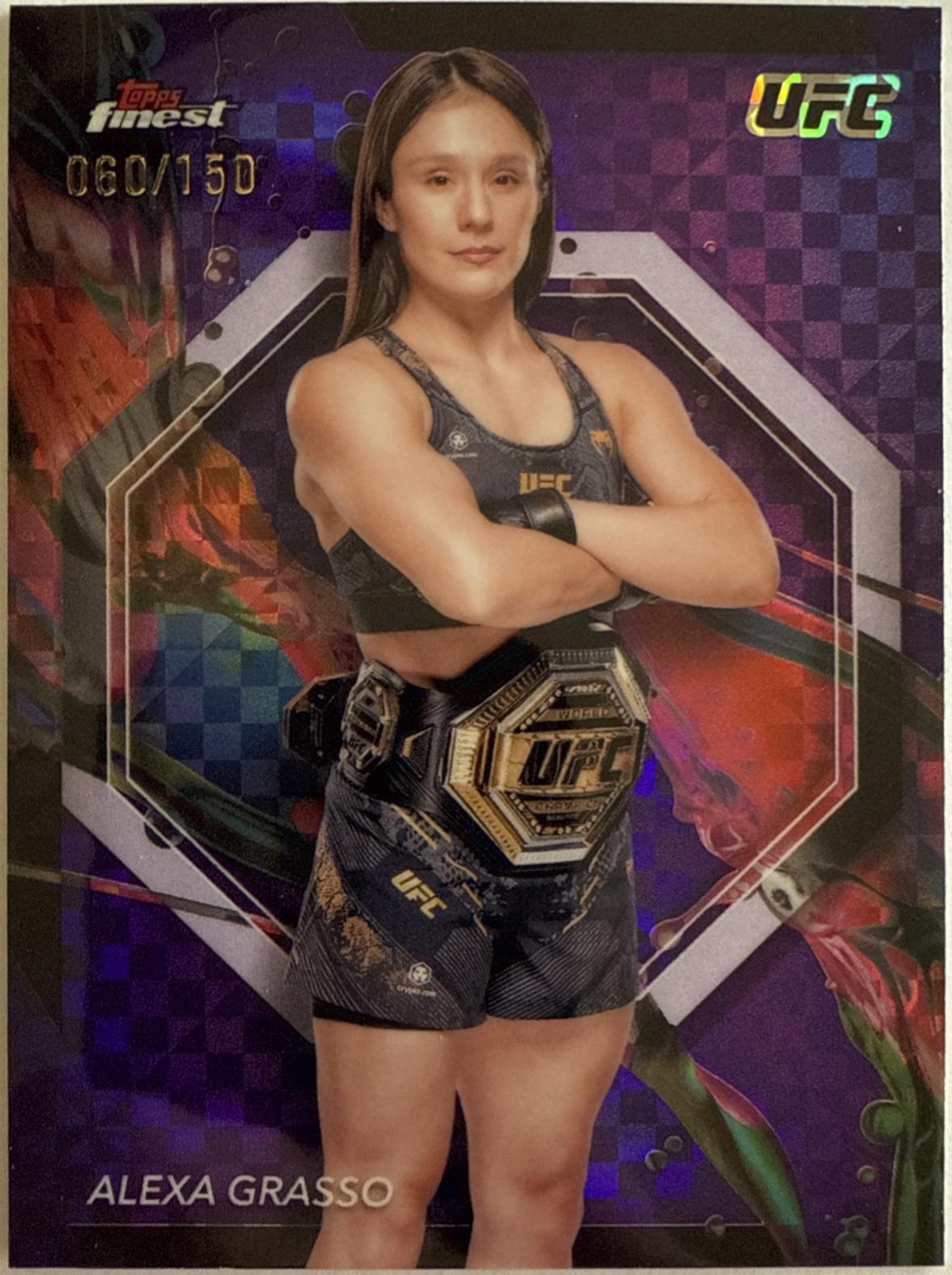 Alexa Grasso 2024 Topps Finest UFC Base Common #60 Purple Checkerboard Refractor