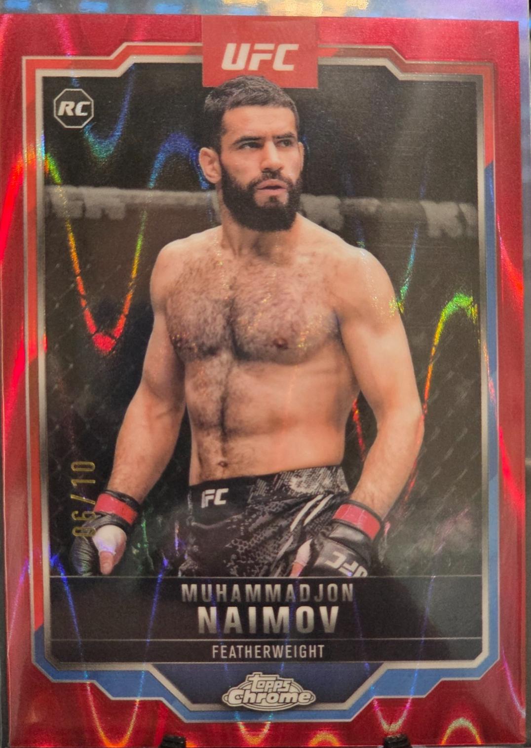 Muhammadjon Naimov 2025 Topps Chrome UFC Base #45 Black Refractor