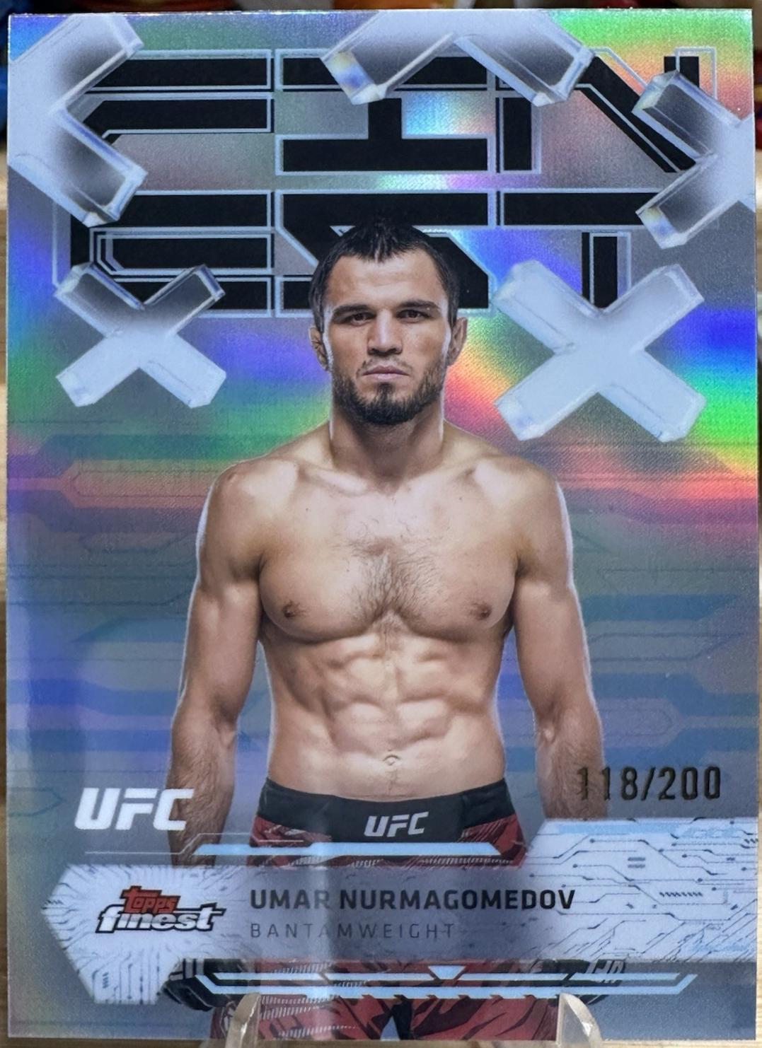 Umar Nurmagomedov 2025 Topps Finest UFC Base Common #23 Blue Refractor