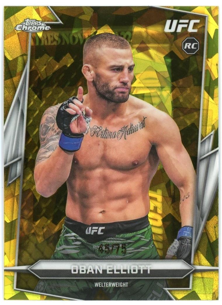 Oban Elliott 2026 Topps Chrome UFC Base #126 Yellow Refractor