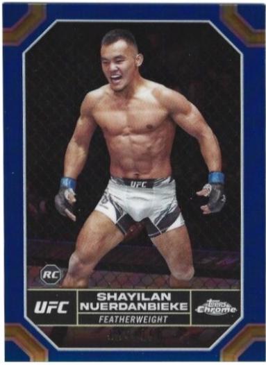 Shayilan Nuerdanbieke 2024 Topps Chrome UFC Base #182 Blue Refractor