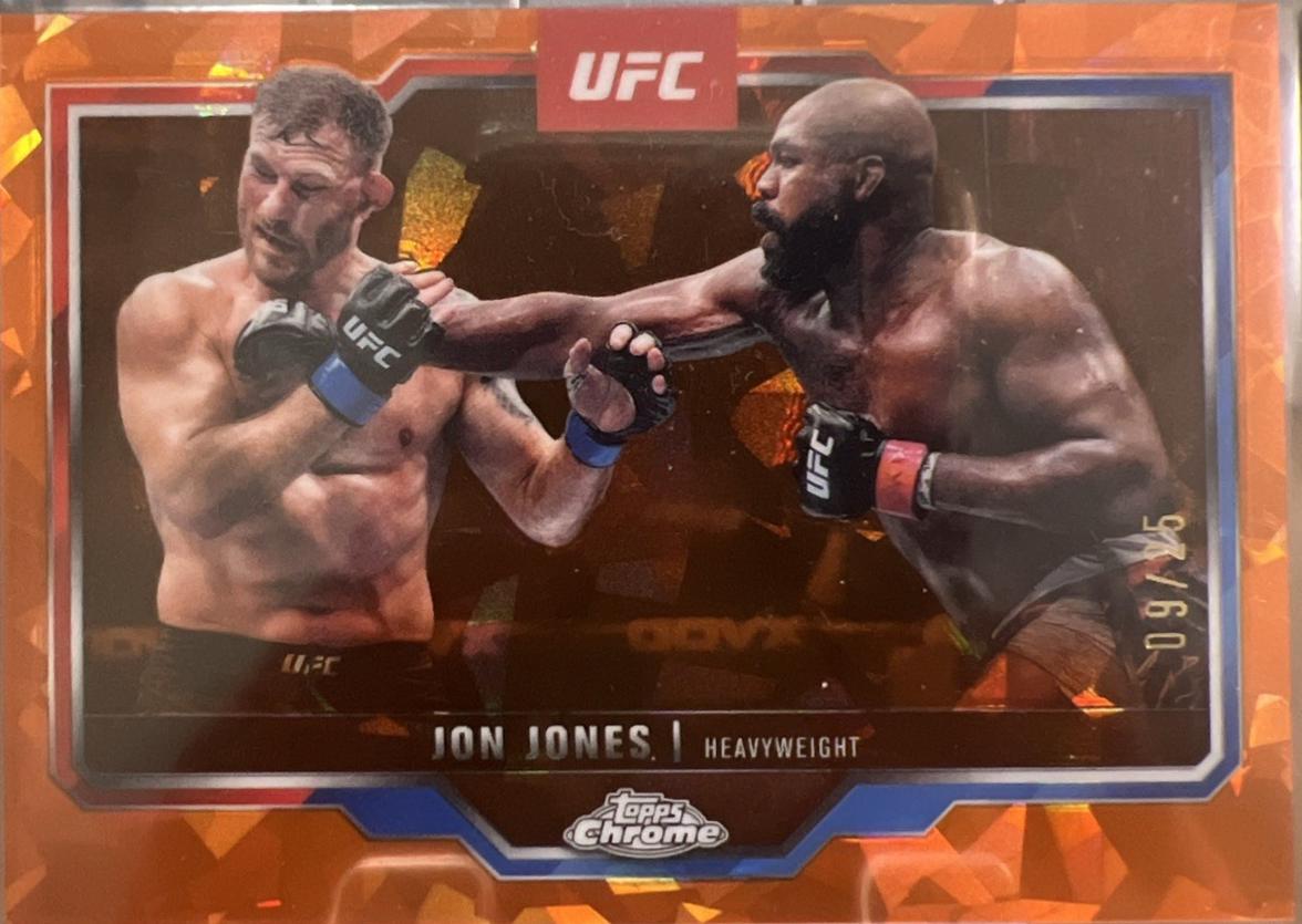Jon Jones 2025 Topps Chrome Sapphire UFC Base Sapphire #83 Orange Sapphire