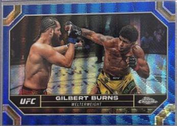 Gilbert Burns 2024 Topps Chrome UFC Base #70 Blue Wave Refractor