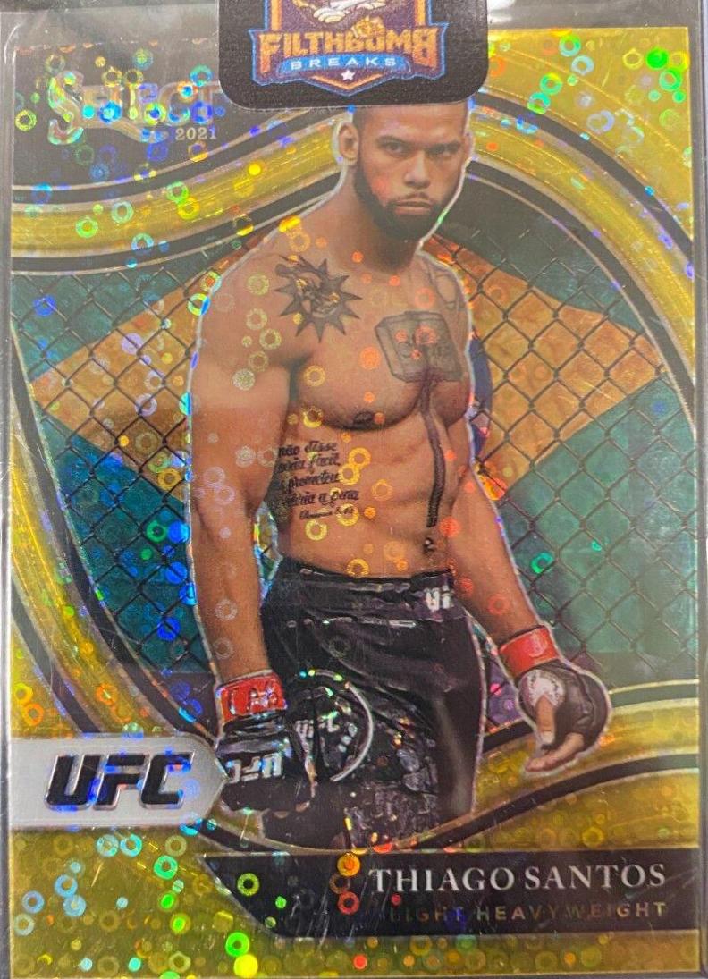 Thiago Santos 2021 Panini Select UFC Octagonside #257 Gold Disco