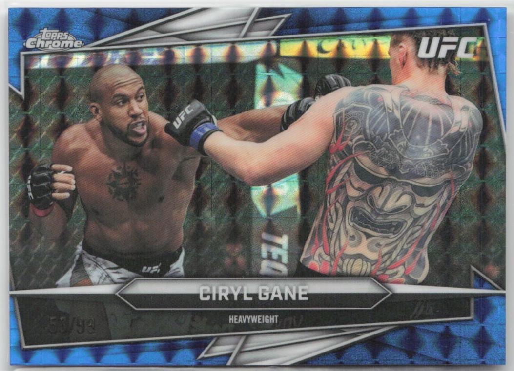 Ciryl Gane 2026 Topps Chrome UFC Base #18 Blue Geometric Refractor