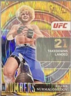 Khabib Nurmagomedov 2022 Panini Select UFC Select Numbers #12 Gold Flash