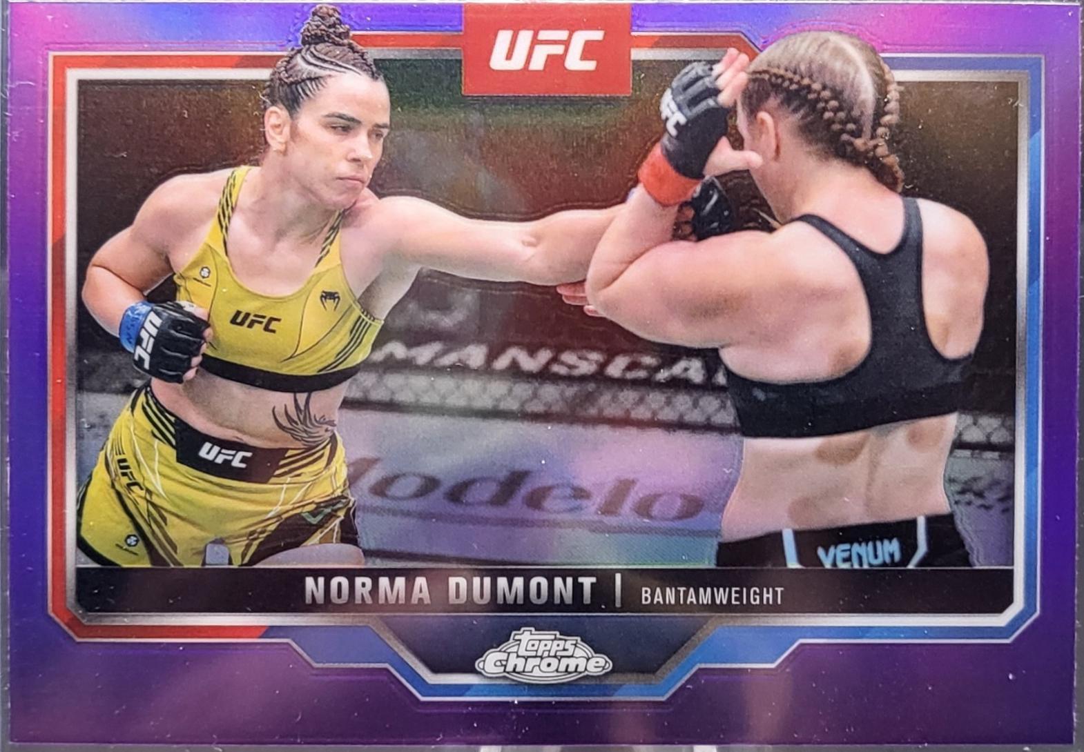 Norma Dumont 2025 Topps Chrome UFC Base #195 Purple Refractor