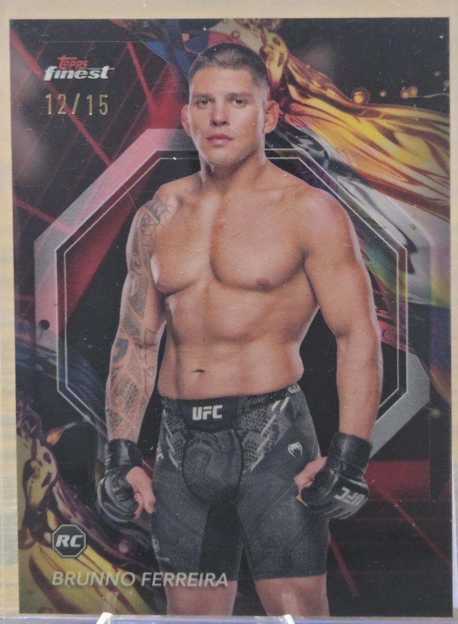 Brunno Ferreira 2024 Topps Finest UFC Base Uncommon #115 Red Black Vapor Refractor