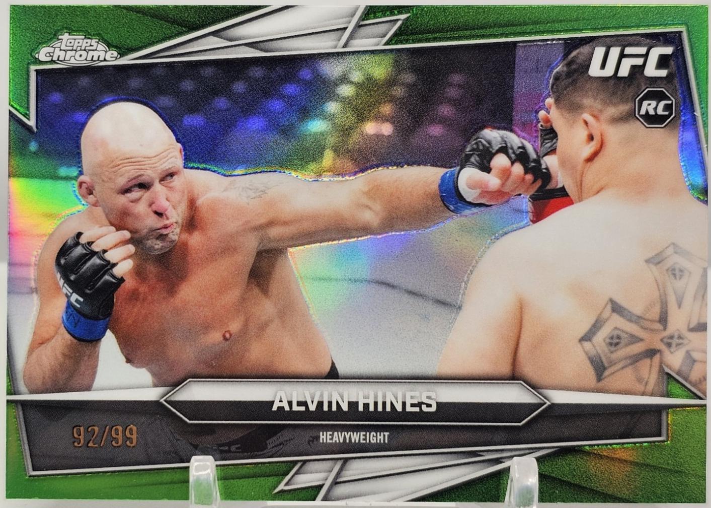Alvin Hines 2026 Topps Chrome UFC Base #16 Green Refractor