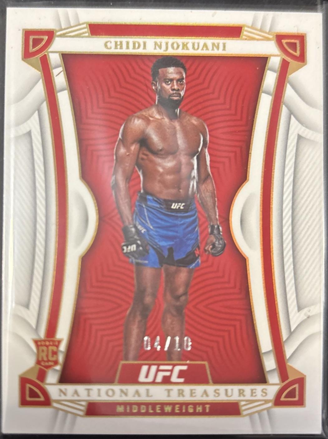 Chidi Njokuani 2023 Panini Chronicles UFC Base National Treasures #445 Red