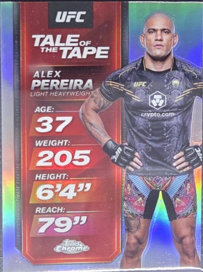 Alex Pereira 2025 Topps Chrome UFC Tale of the Tape #TTT-9 Refractor