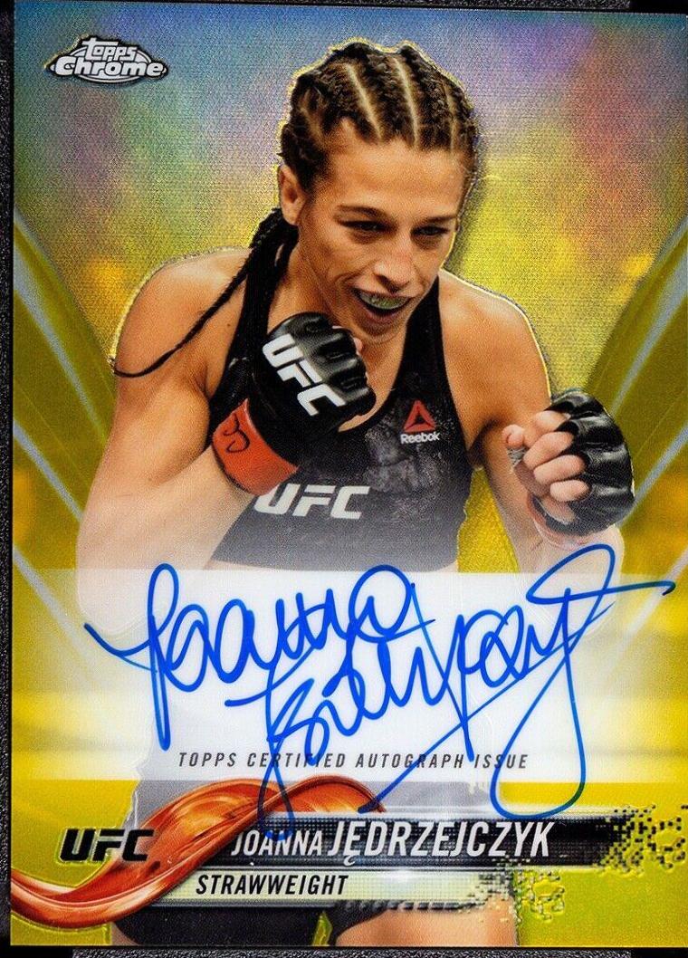 Joanna Jędrzejczyk 2018 Topps Chrome UFC Fighter Autographs #FA-JJ Gold