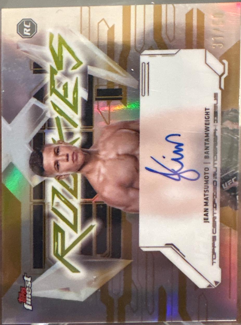 Jean Matsumoto 2025 Topps Finest UFC Finest Rookie Autographs #FRA-JO Gold Refractor