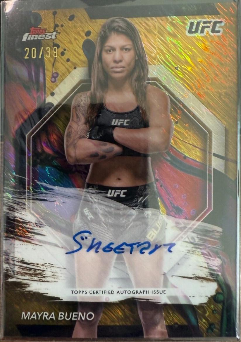 Mayra Bueno 2024 Topps Finest UFC Finest Autographs #FA-MBS Gold Shimmer Refractor