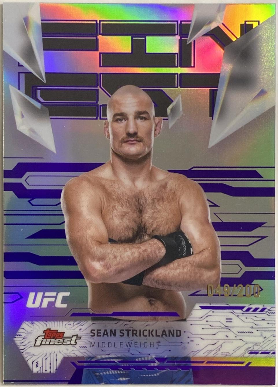 Sean Strickland 2025 Topps Finest UFC Base Uncommon #196 Purple Refractor