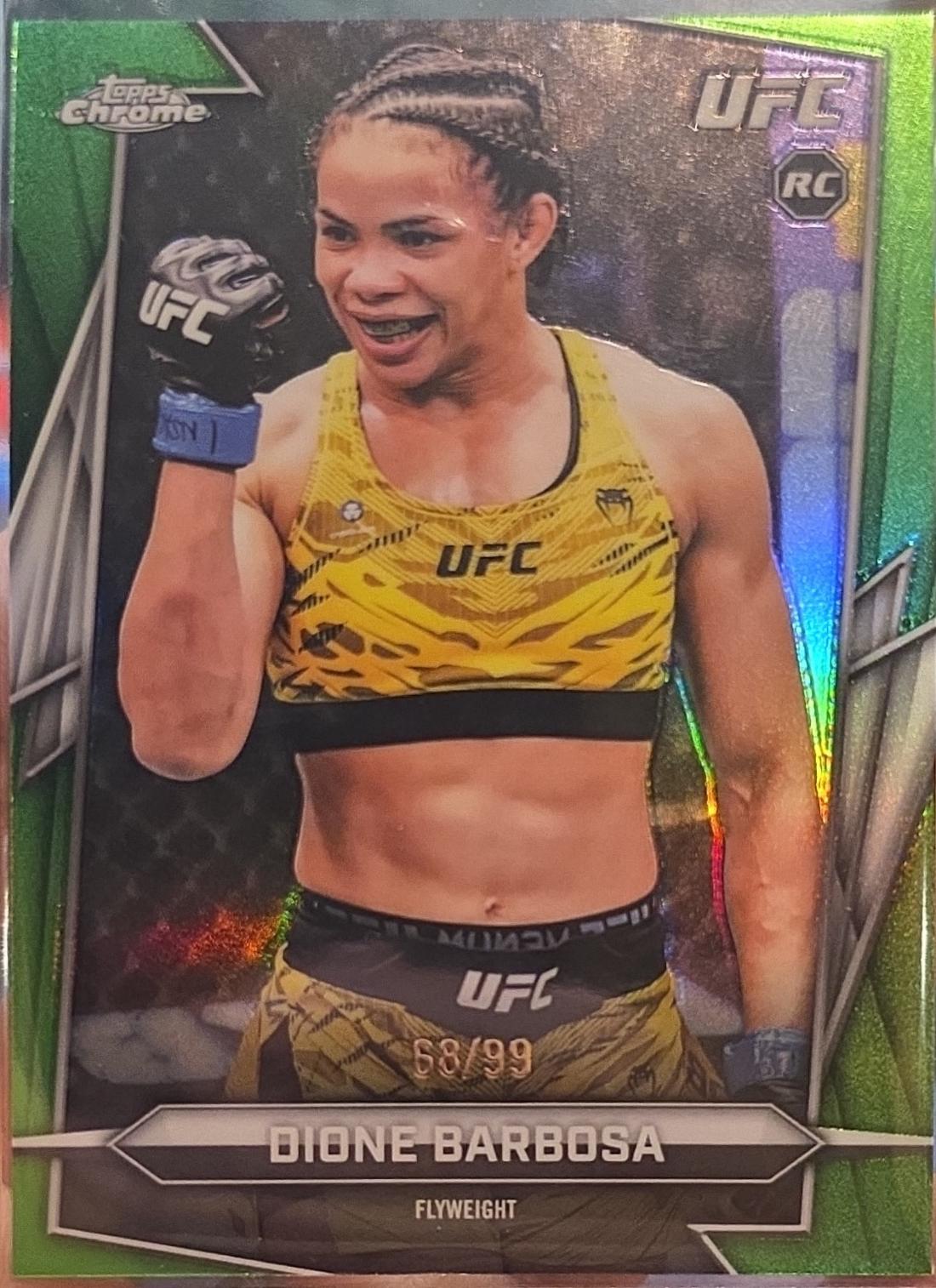Dione Barbosa 2026 Topps Chrome UFC Base #33 Green Refractor