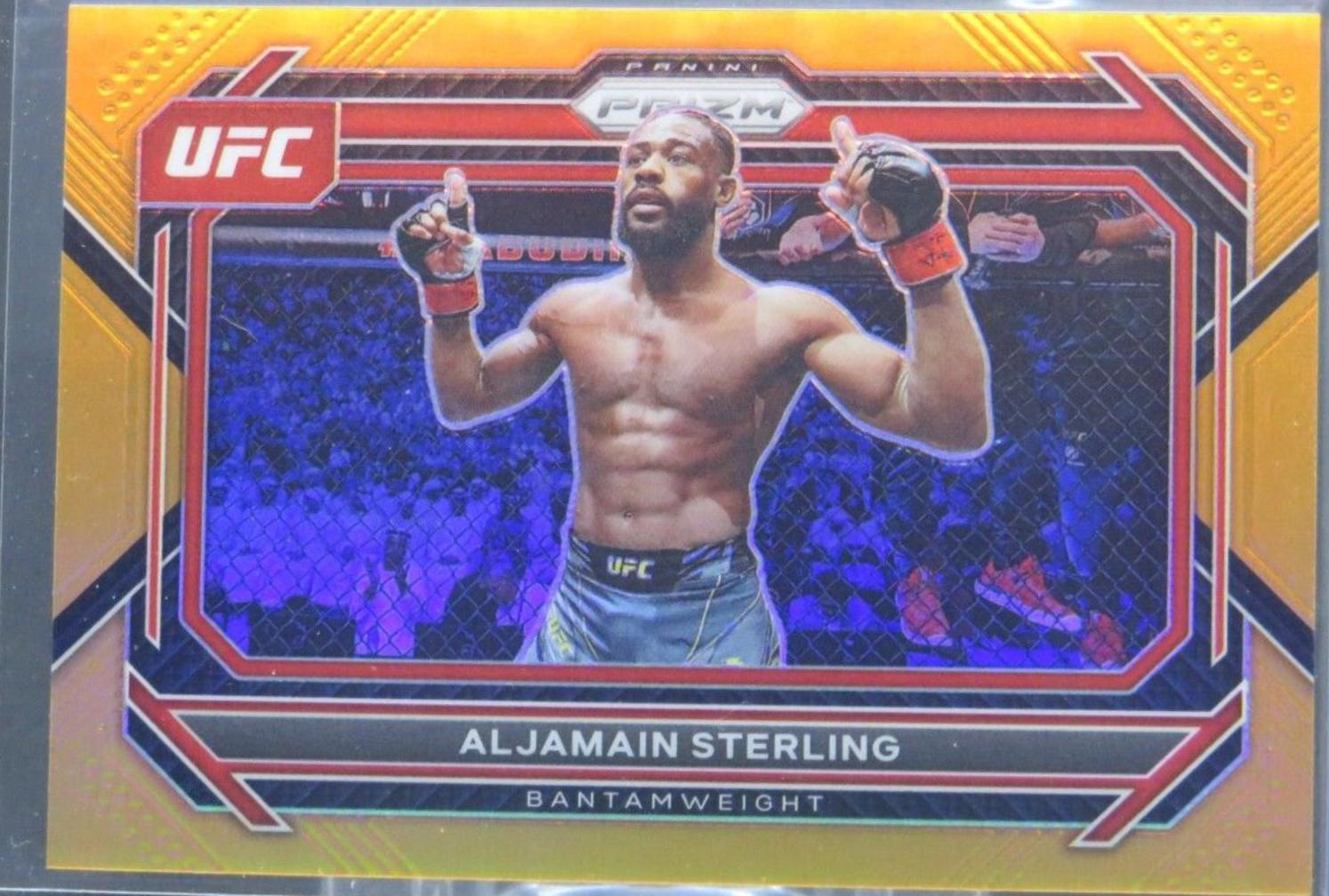 Aljamain Sterling 2023 Panini Prizm UFC Base #56 Orange