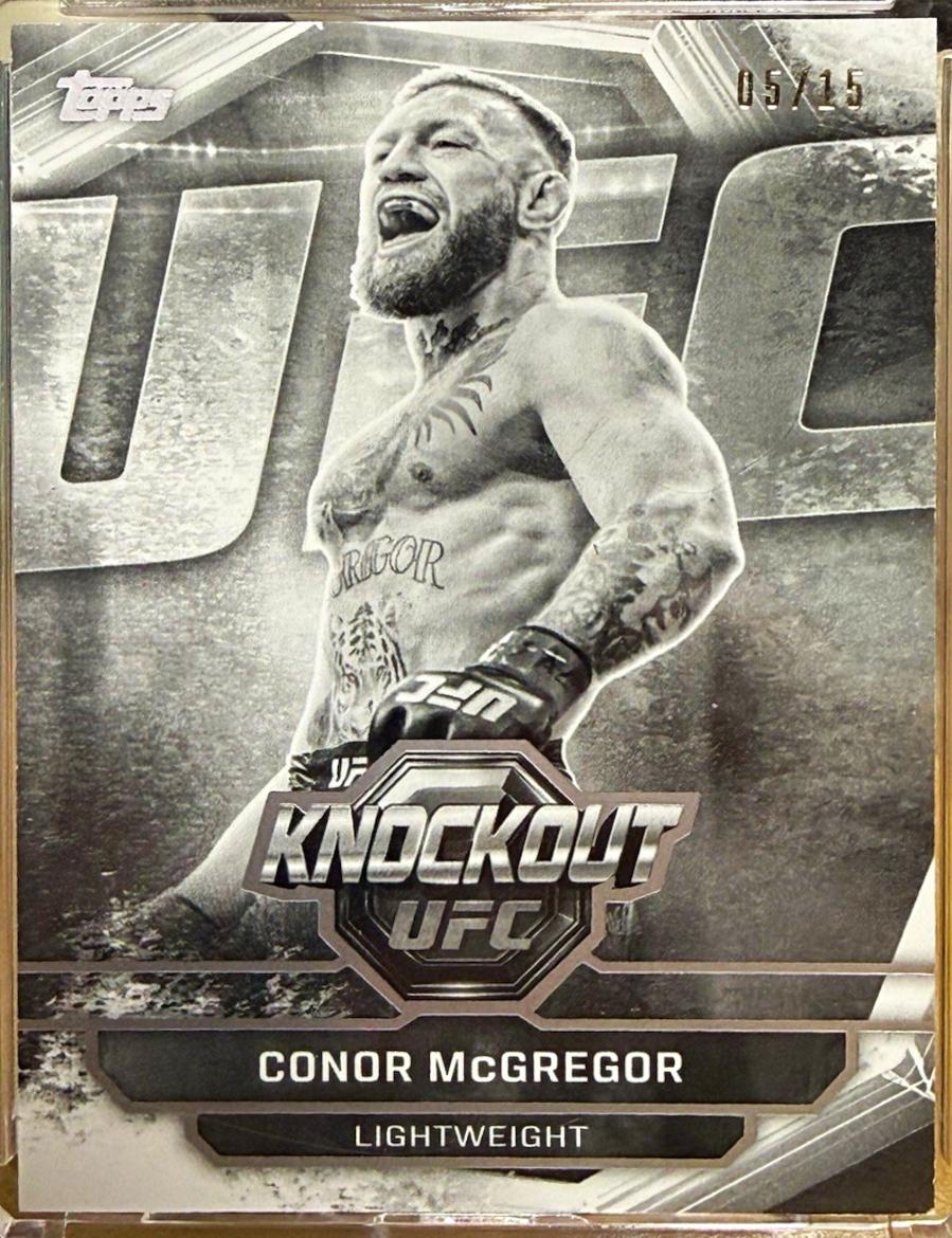 Conor McGregor 2026 Topps Knockout UFC Base #1 Black & White