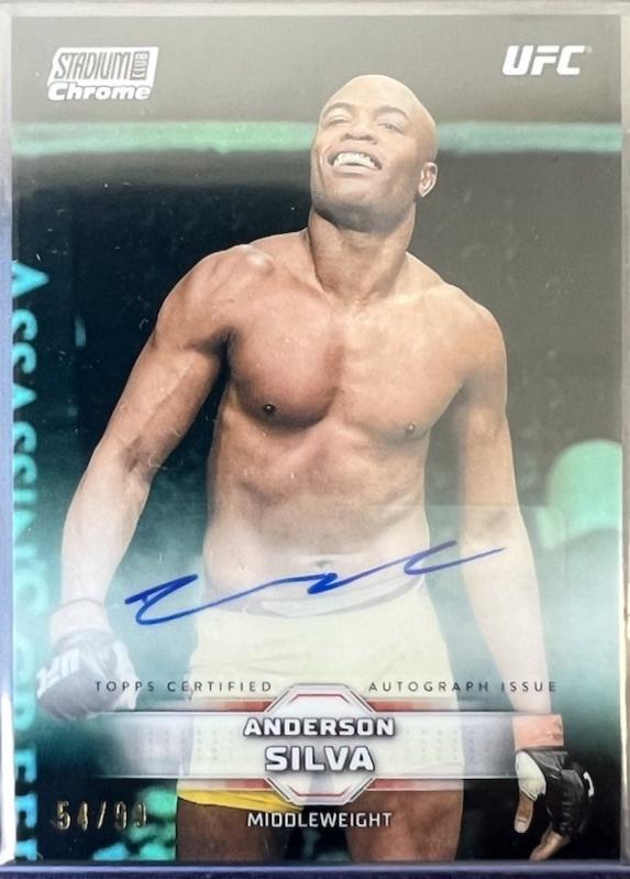 Anderson Silva 2026 Topps Stadium Club UFC Chrome Autographs #CAV-ASA Turquoise Refractor