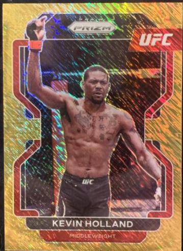 Kevin Holland 2022 Panini Prizm UFC Base #186 Gold Shimmer