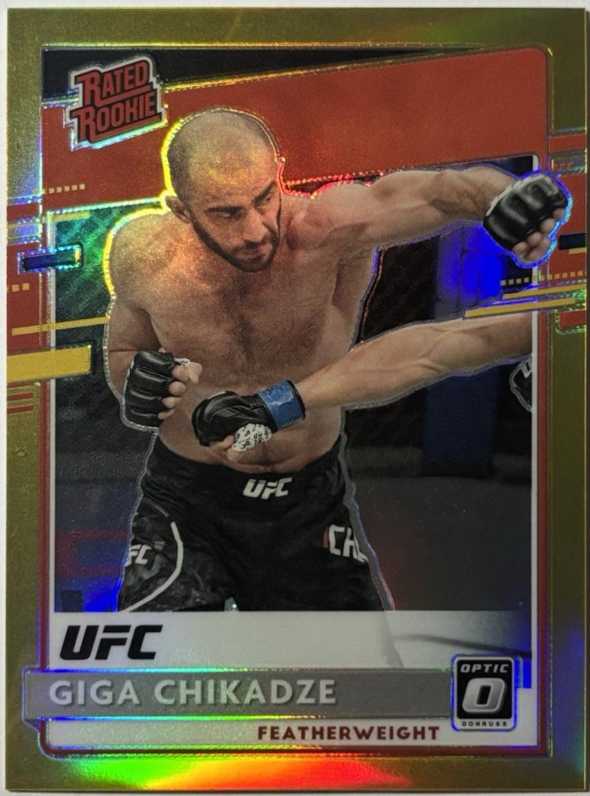 Giga Chikadze 2021 Panini Chronicles UFC Base Optic Rated Rookies #205 Gold