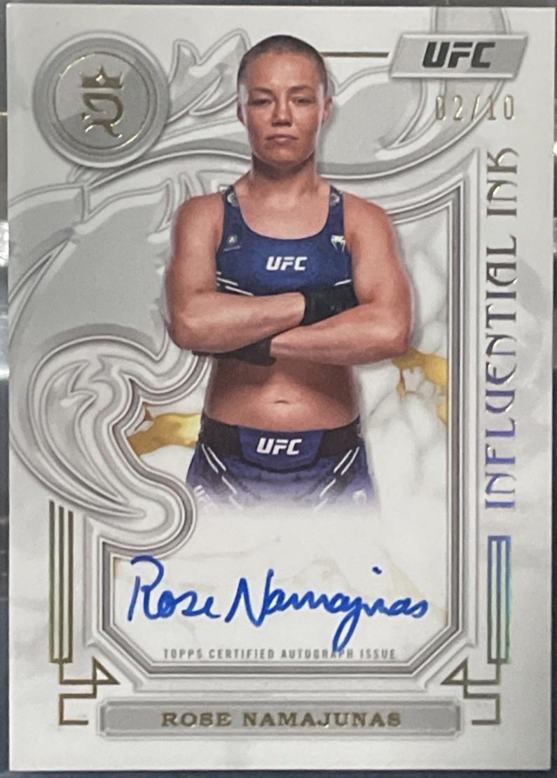 Rose Namajunas 2024 Topps Royalty UFC Influential Ink #IIA-RNS Gold