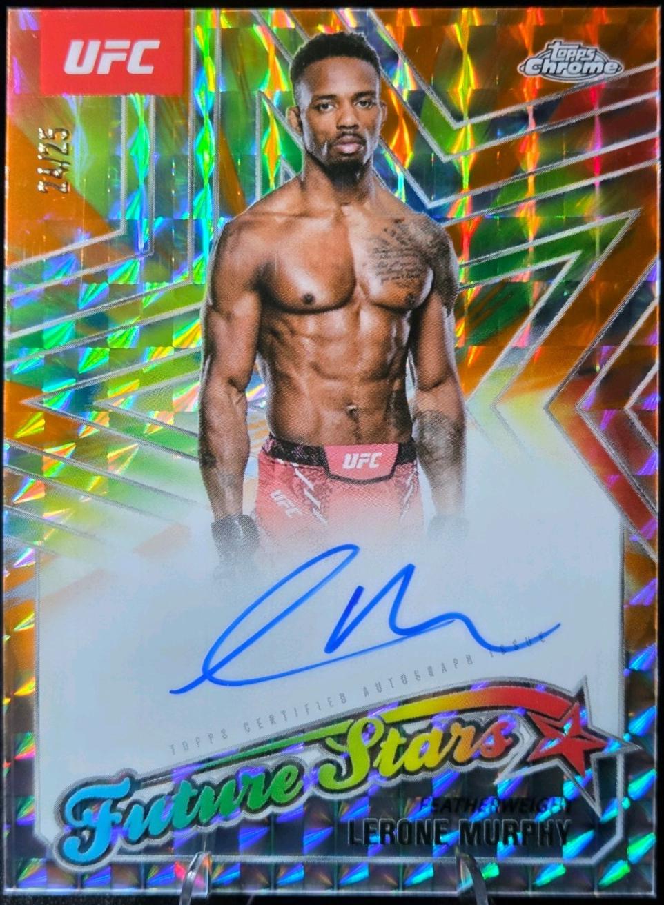 Lerone Murphy 2025 Topps Chrome UFC Future Stars Autographs #FSA-LM Geometric Orange Refractor