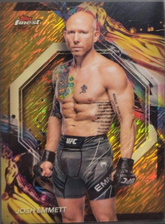 Josh Emmett 2024 Topps Finest UFC Base Uncommon #127 Gold Shimmer Refractor