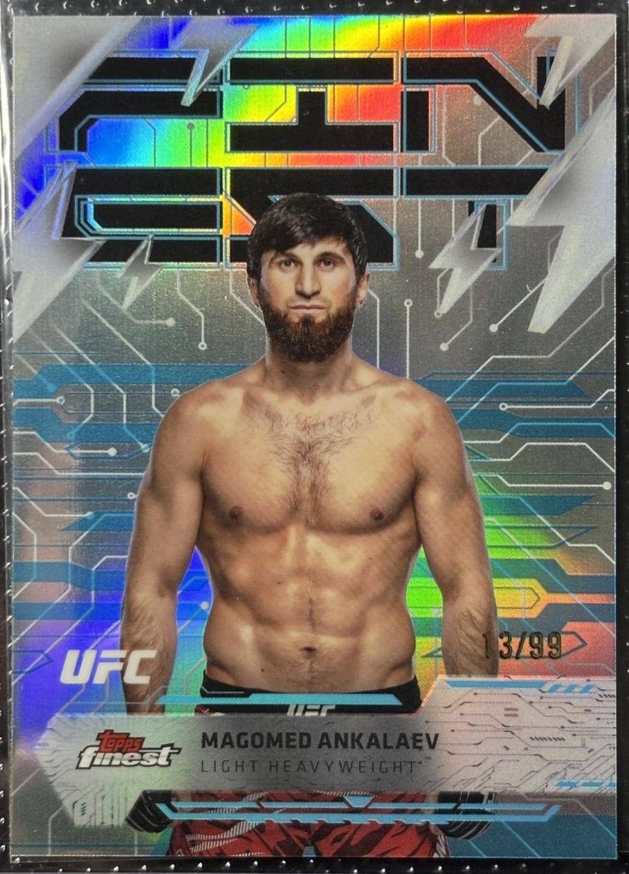Magomed Ankalaev 2025 Topps Finest UFC Base Rare #202 Blue Refractor
