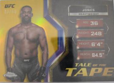Jon Jones 2024 Topps Chrome UFC Tale of the Tape #TFT-23 Gold Refractor