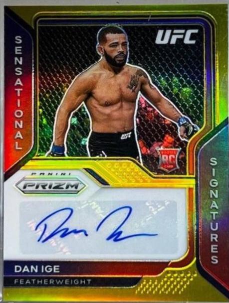Dan Ige 2021 Panini Prizm UFC Sensational Signatures #SS-DIG Gold