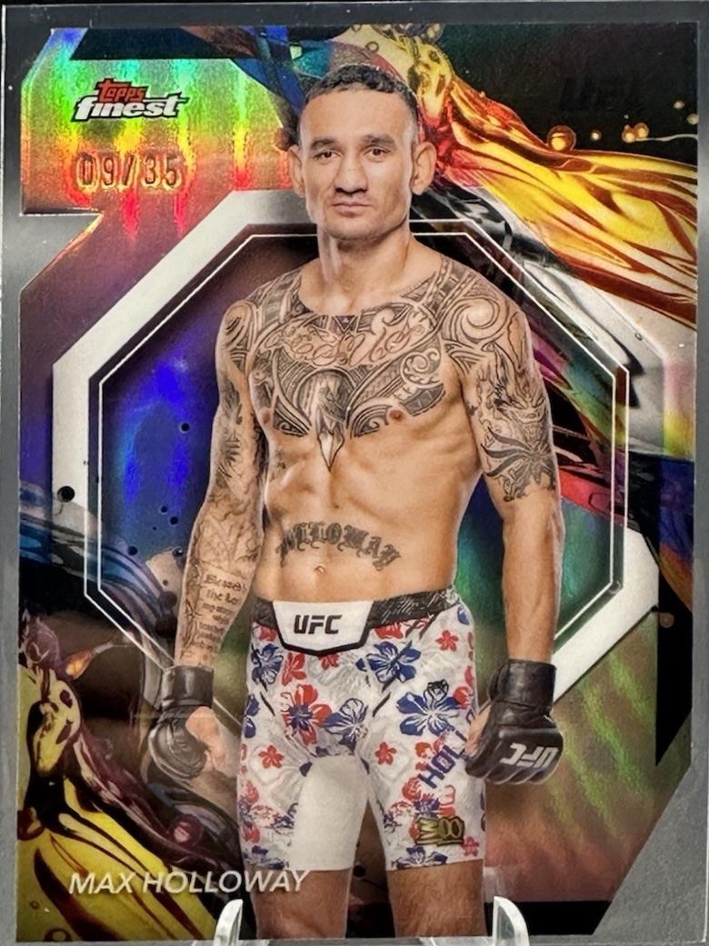 Max Holloway 2024 Topps Finest UFC Base Uncommon #181 Die-Cut Refractor