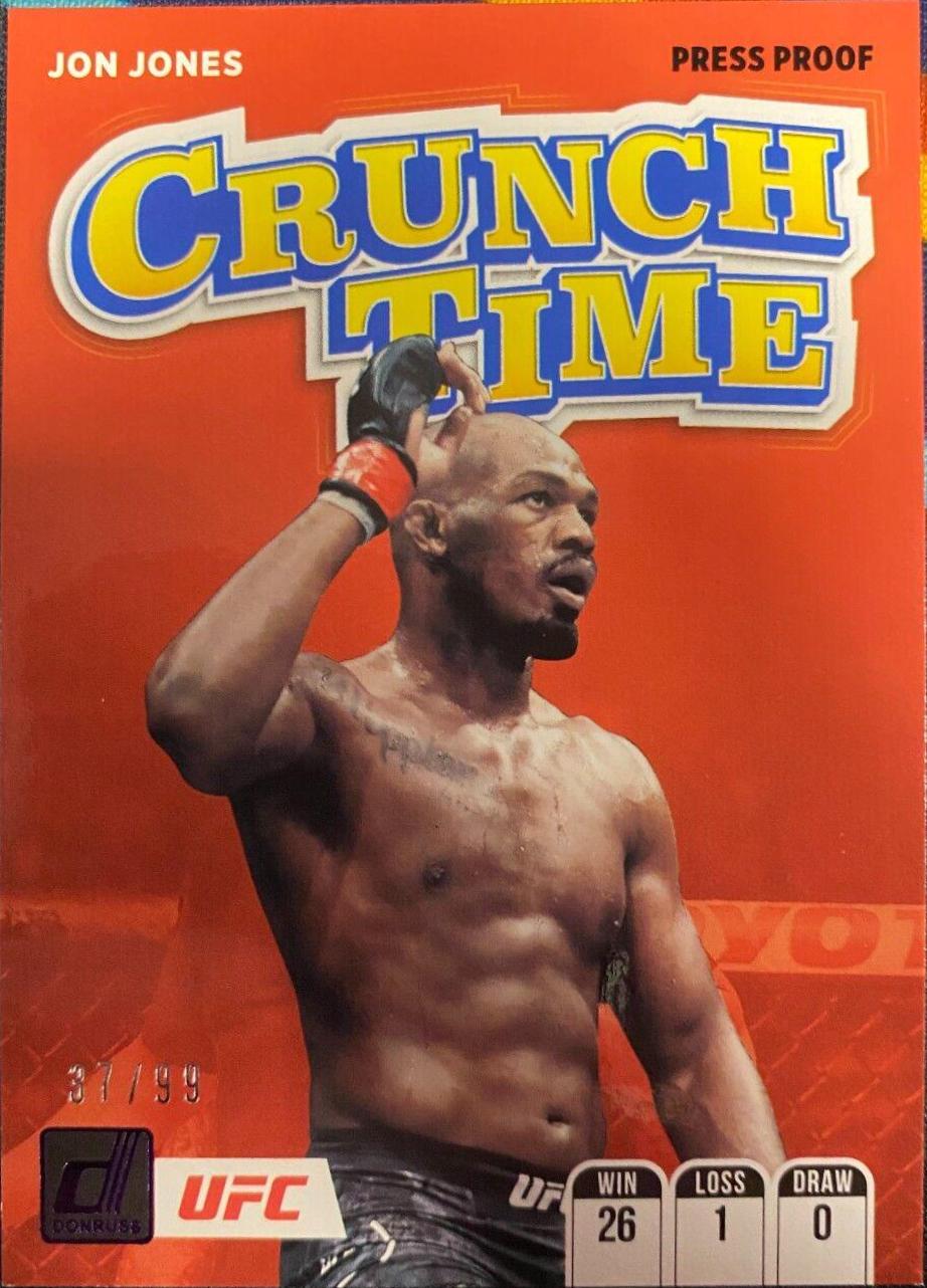 Jon Jones 2022 Panini Donruss UFC Crunch Time #19 Press Proof Purple