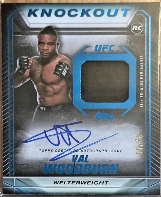Val Woodburn 2024 Topps Knockout UFC Knockout Autograph Relics #KAR-VWN Blue