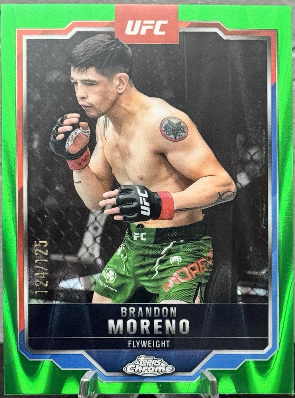 Brandon Moreno 2025 Topps Chrome UFC Base #46 Green Wave