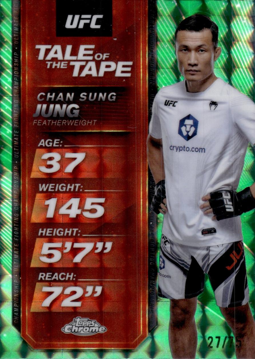 Chan Sung Jung 2025 Topps Chrome UFC Tale of the Tape #TTT-27 Geometric Green Refractor