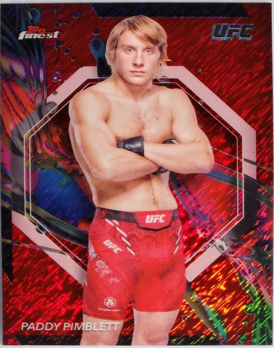 Paddy Pimblett 2024 Topps Finest UFC Base Common #8 Red Shimmer Refractor