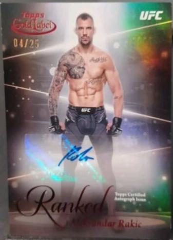 Aleksandar Rakic 2024 Topps Gold Label UFC Ranked Ink #RIK-ARA Red