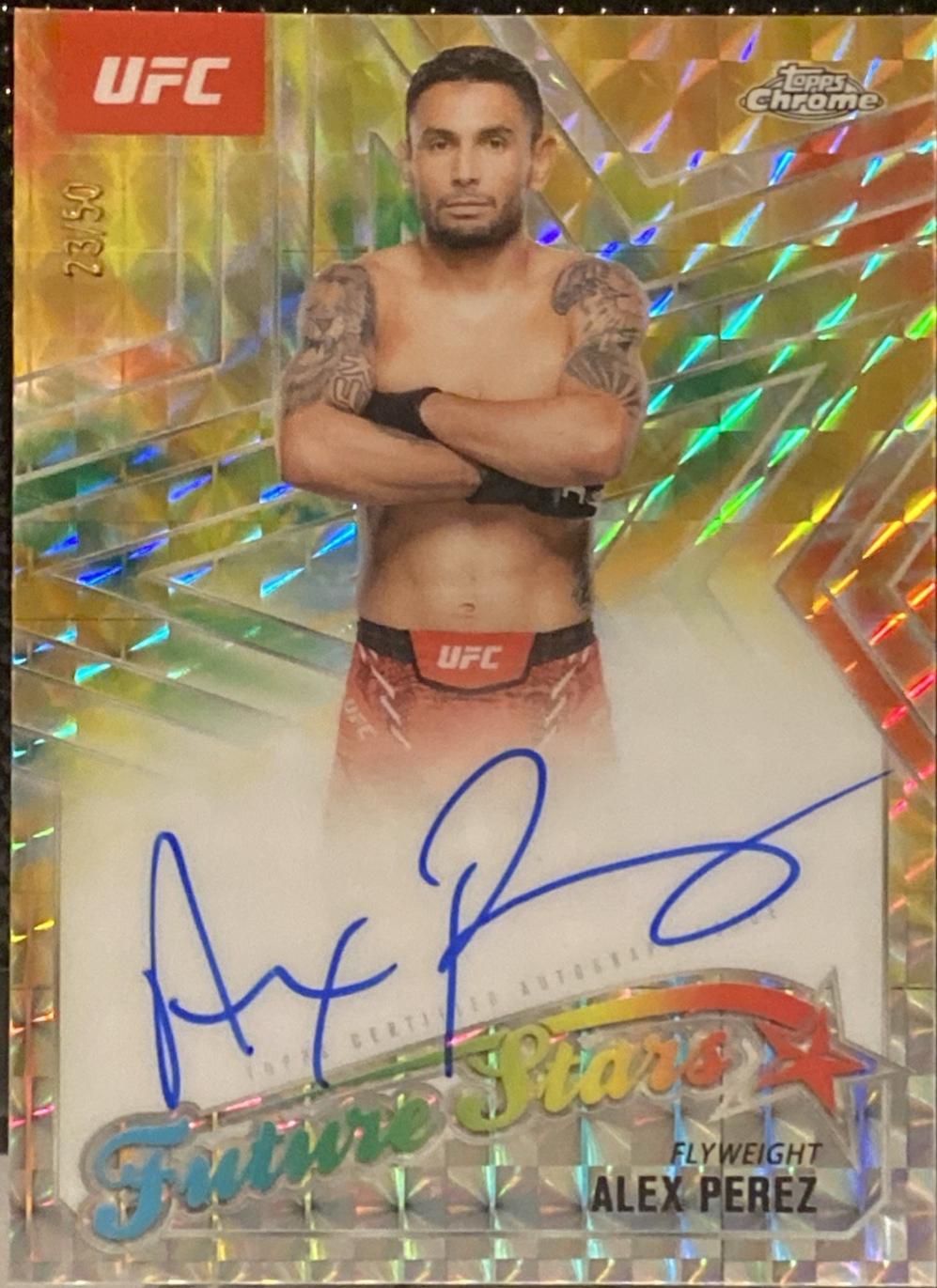 Alex Perez 2025 Topps Chrome UFC Future Stars Autographs #FSA-AP Gold Refractor