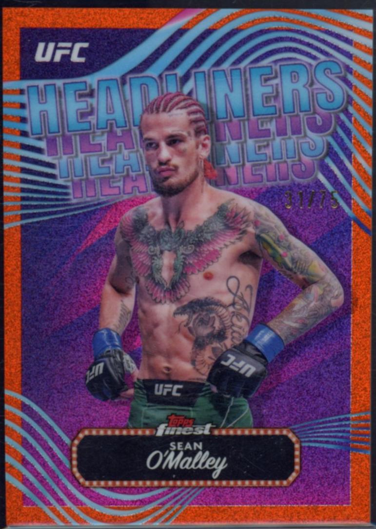 Sean O'Malley 2024 Topps Finest UFC Headliners #HDL-13 Yellow Glitter Refractor