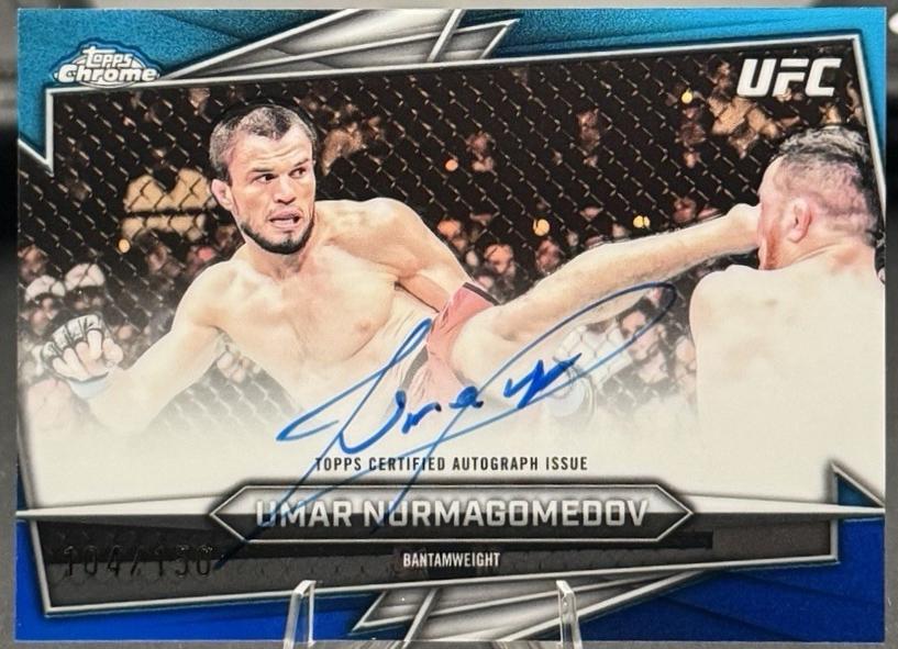 Umar Nurmagomedov 2026 Topps Chrome UFC Base Autographs #BAV-UN Blue Refractor