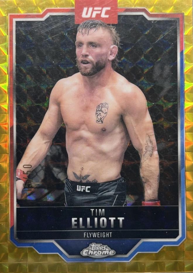 Tim Elliott 2025 Topps Chrome UFC Base #57 Gold Geometric Refractor